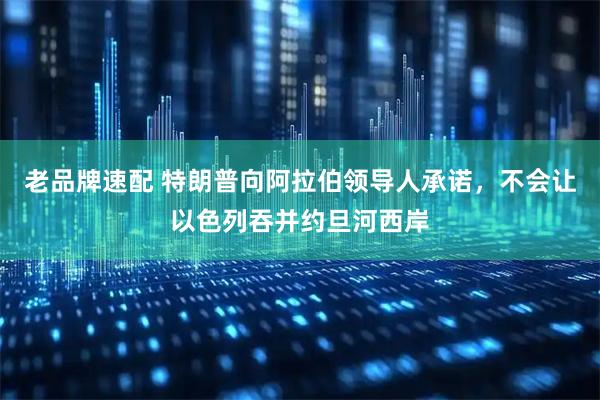 老品牌速配 特朗普向阿拉伯领导人承诺，不会让以色列吞并约旦河西岸
