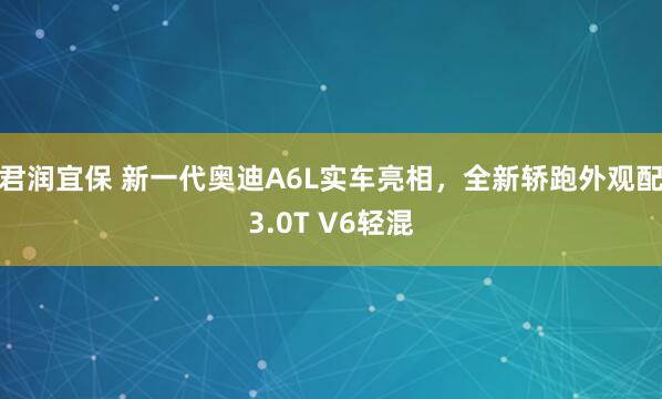 君润宜保 新一代奥迪A6L实车亮相，全新轿跑外观配3.0T V6轻混
