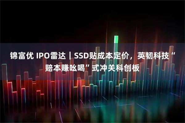 锦富优 IPO雷达｜SSD贴成本定价，英韧科技“赔本赚吆喝”式冲关科创板